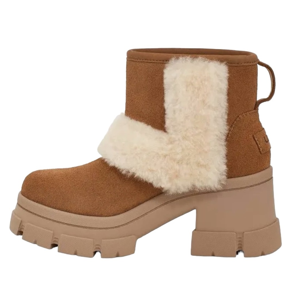 UGG Brooklyn Sunburst Waterproof Platform Bootie Size 9  S/N 1145710 Chestnut - Picture 7 of 12